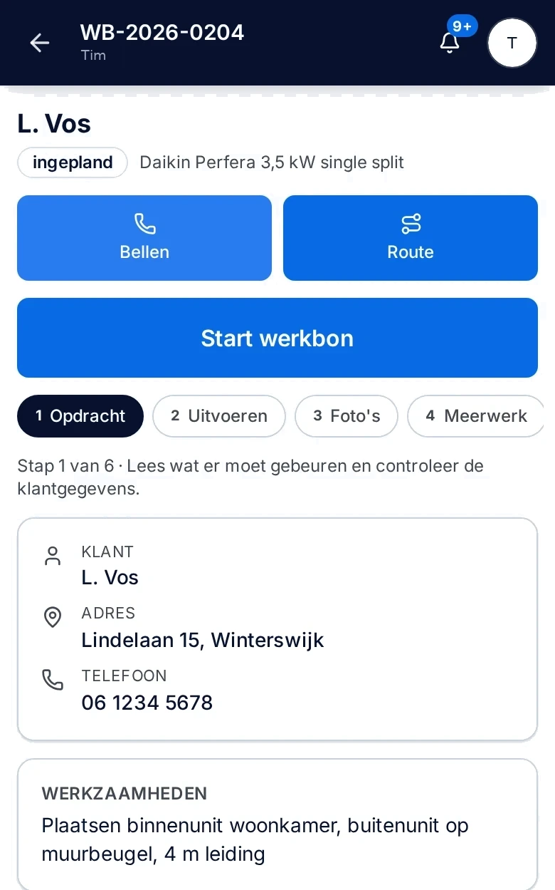 Jobora Monteursapp werkbon